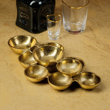 Small Cluster of Nine Serving Bowls in Dark Gold