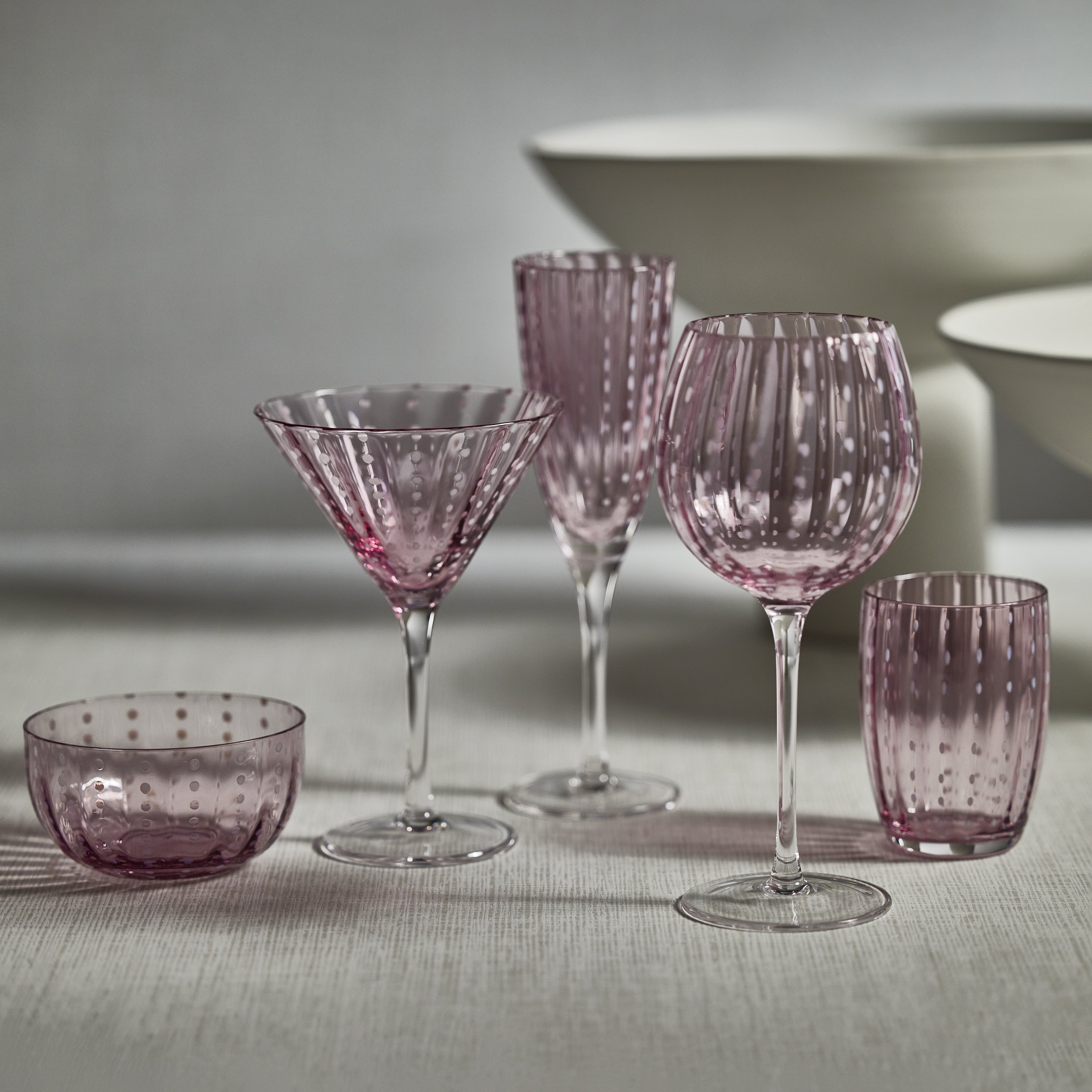 Image of Portofino White Dot Condiment Glass Bowls