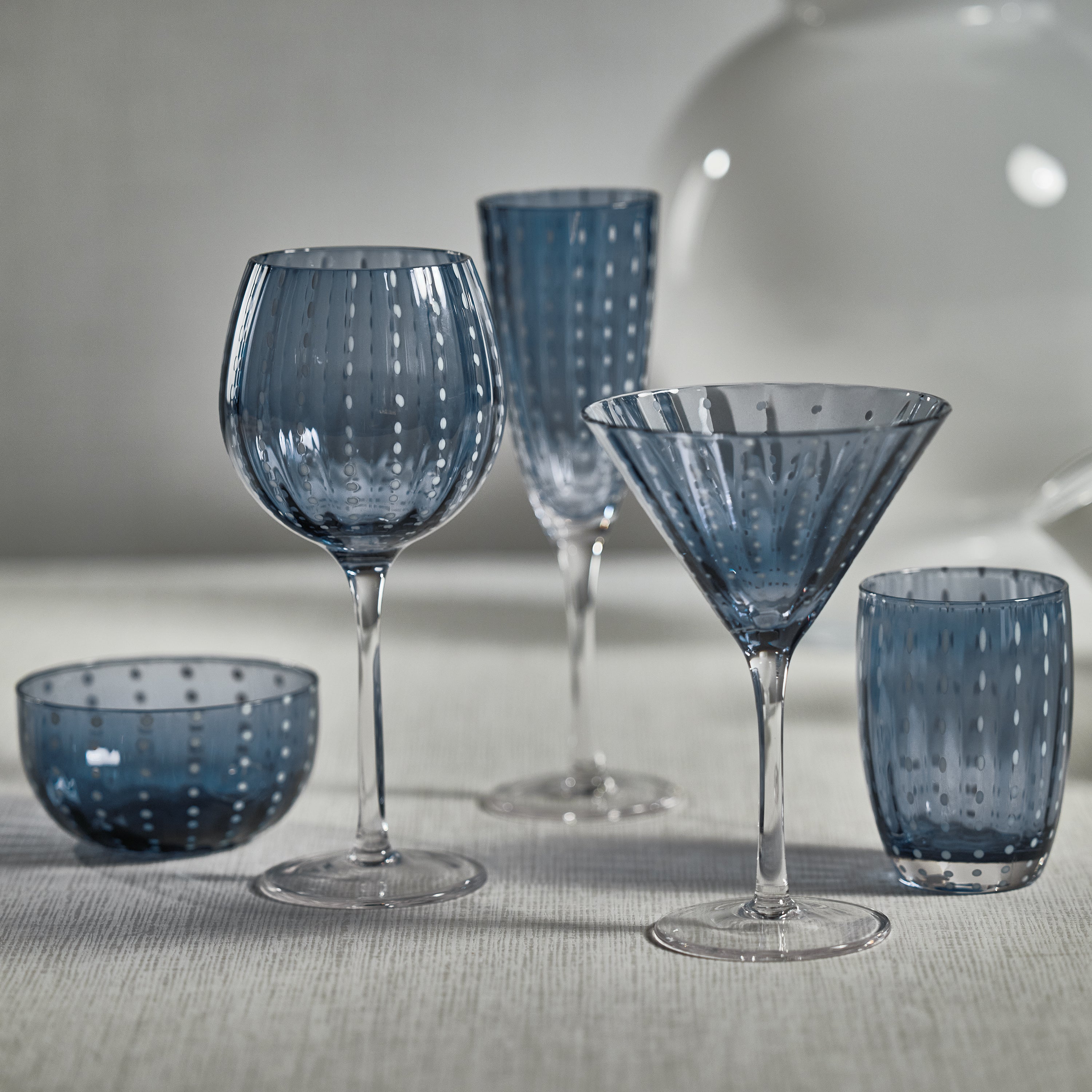 Image of Portofino White Dot Condiment Glass Bowls