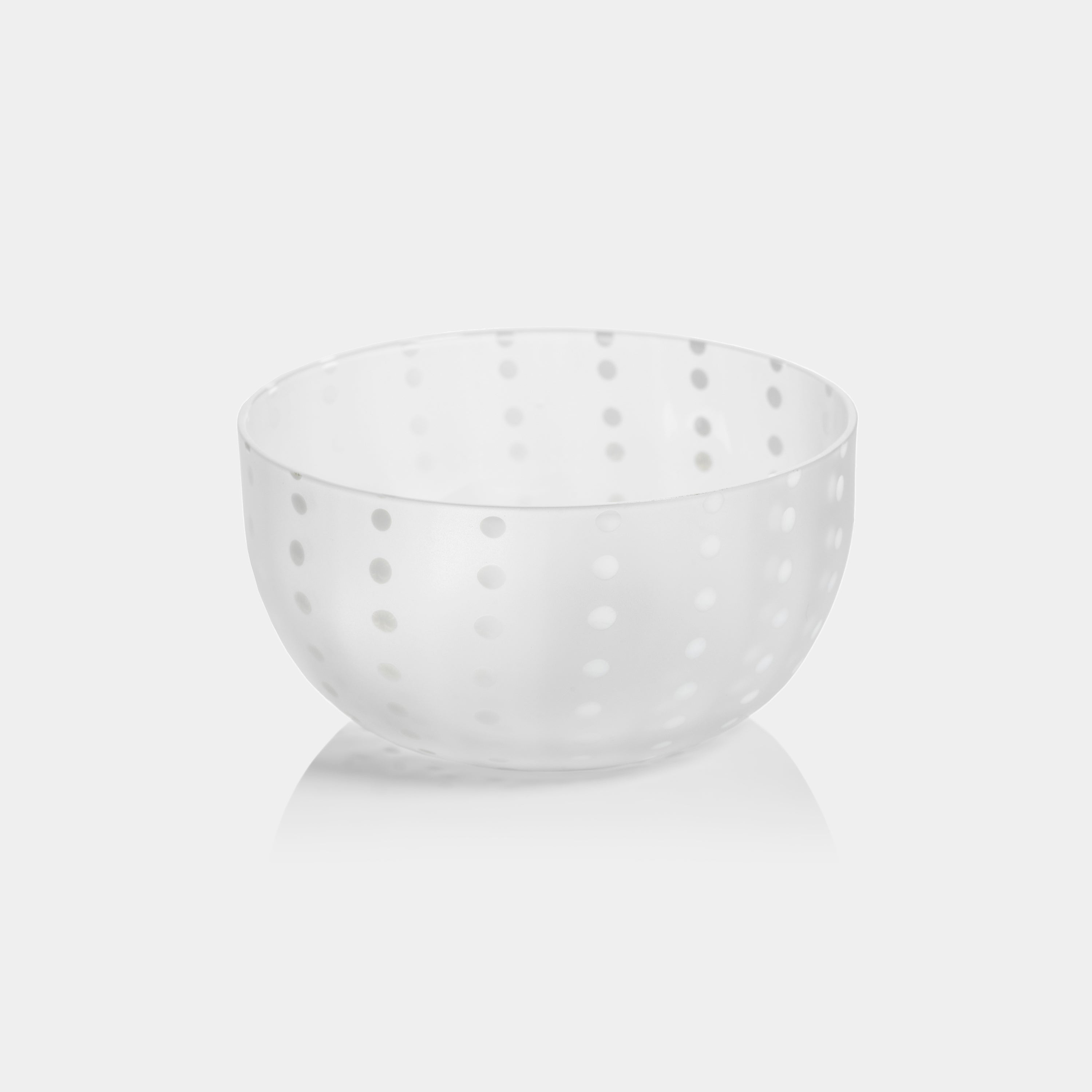 Image of Portofino White Dot Condiment Frosted Glass Bowls