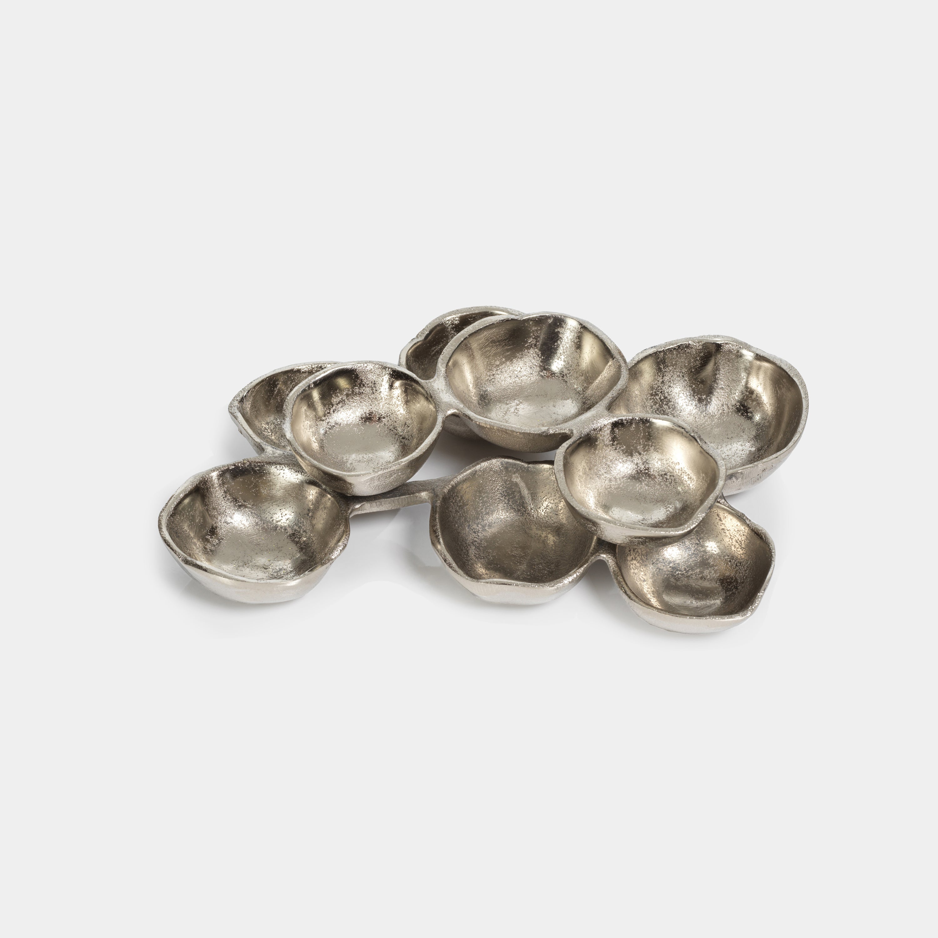 Image of Small Cluster of Nine Serving Bowls in Nickel