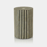 Image of Milano Bone Inlay Striped Round Stool