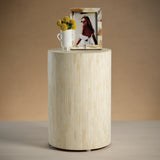 Image of Natural Bone Inlay Pinstripe Round Stool