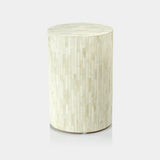 Image of Natural Bone Inlay Pinstripe Round Stool