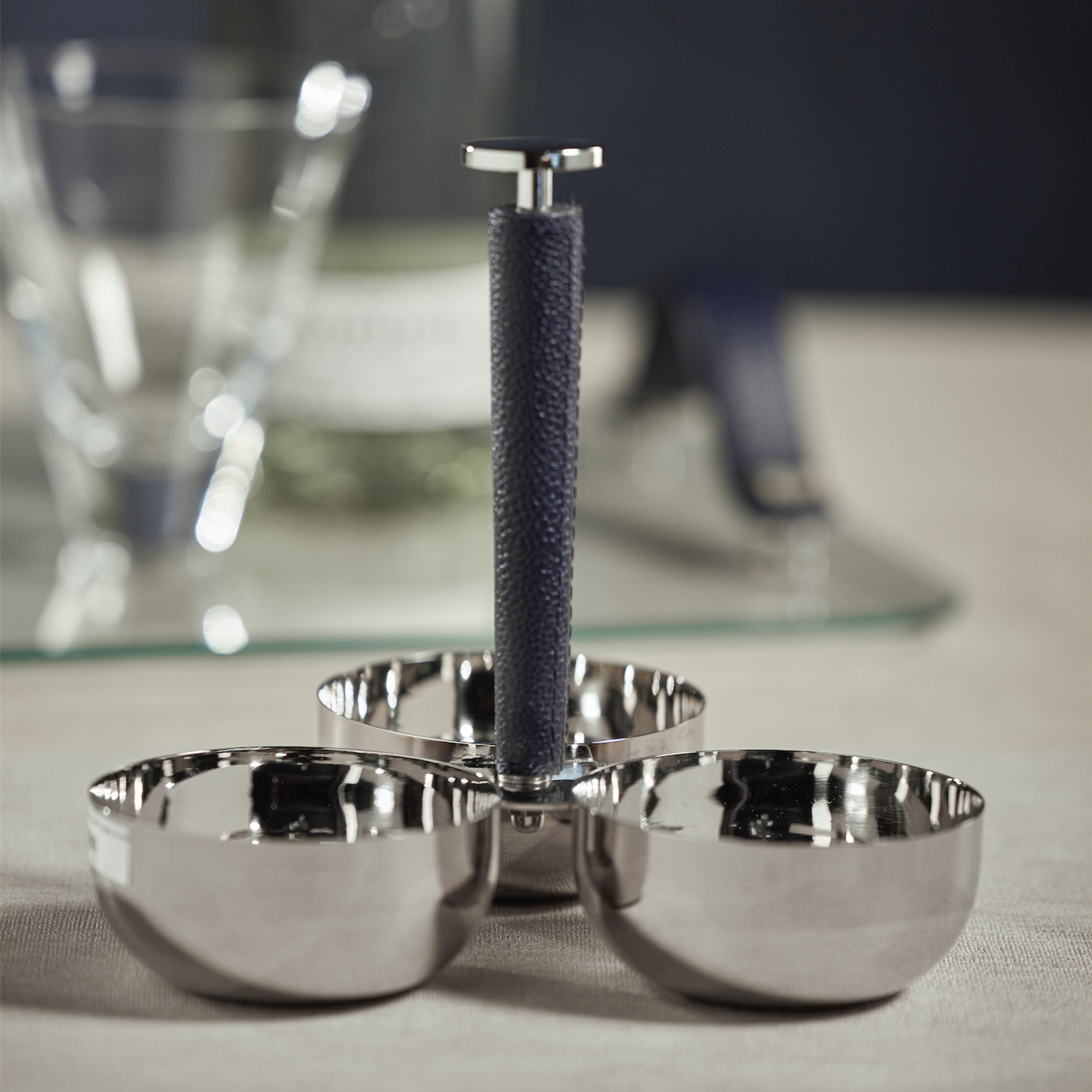 Image of Laguna Nickel & Leather Condiment Set