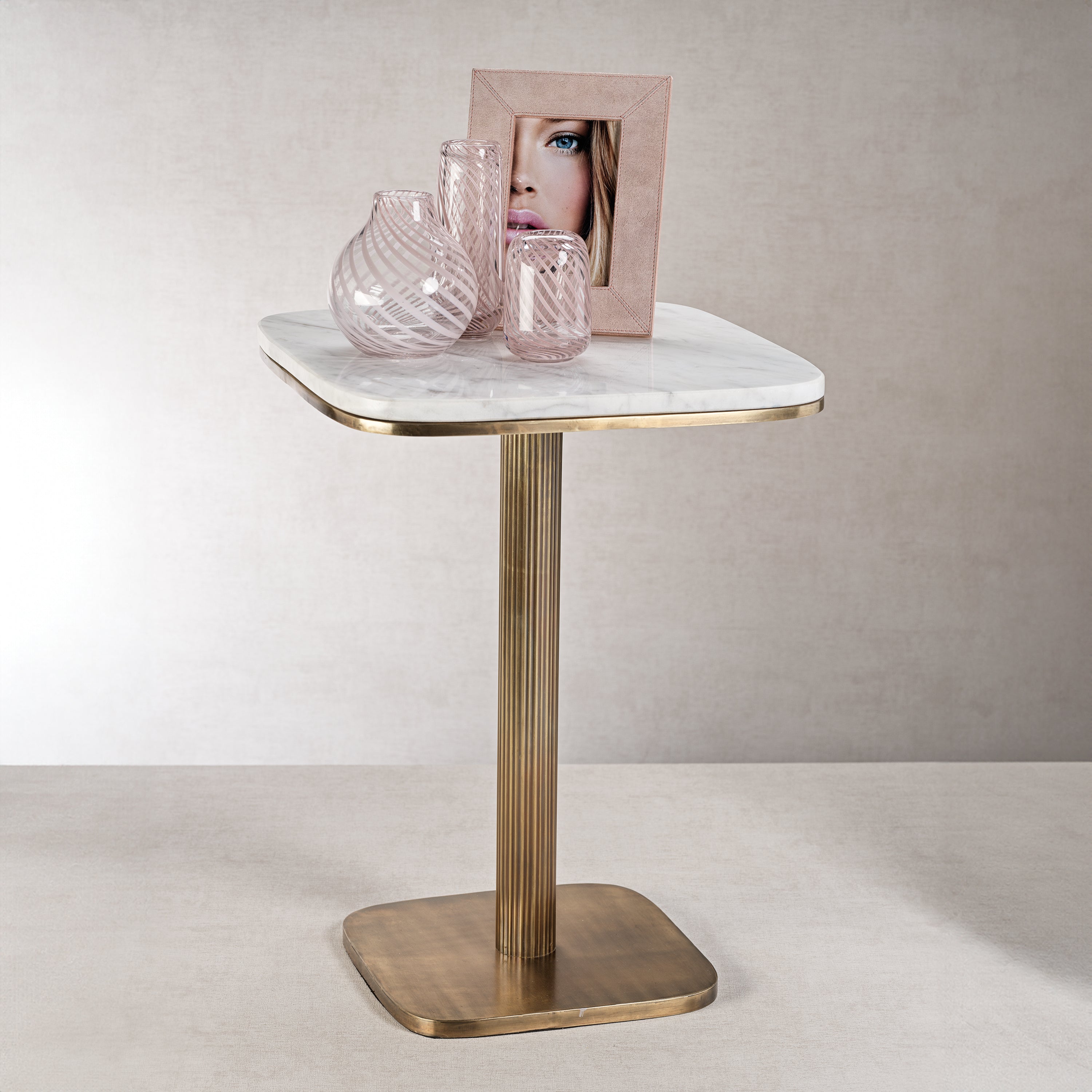 Image of Bohemia Marble on Antique Brass Side Table