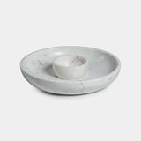 Image of Roma White Marble Chip and Dip Bowl