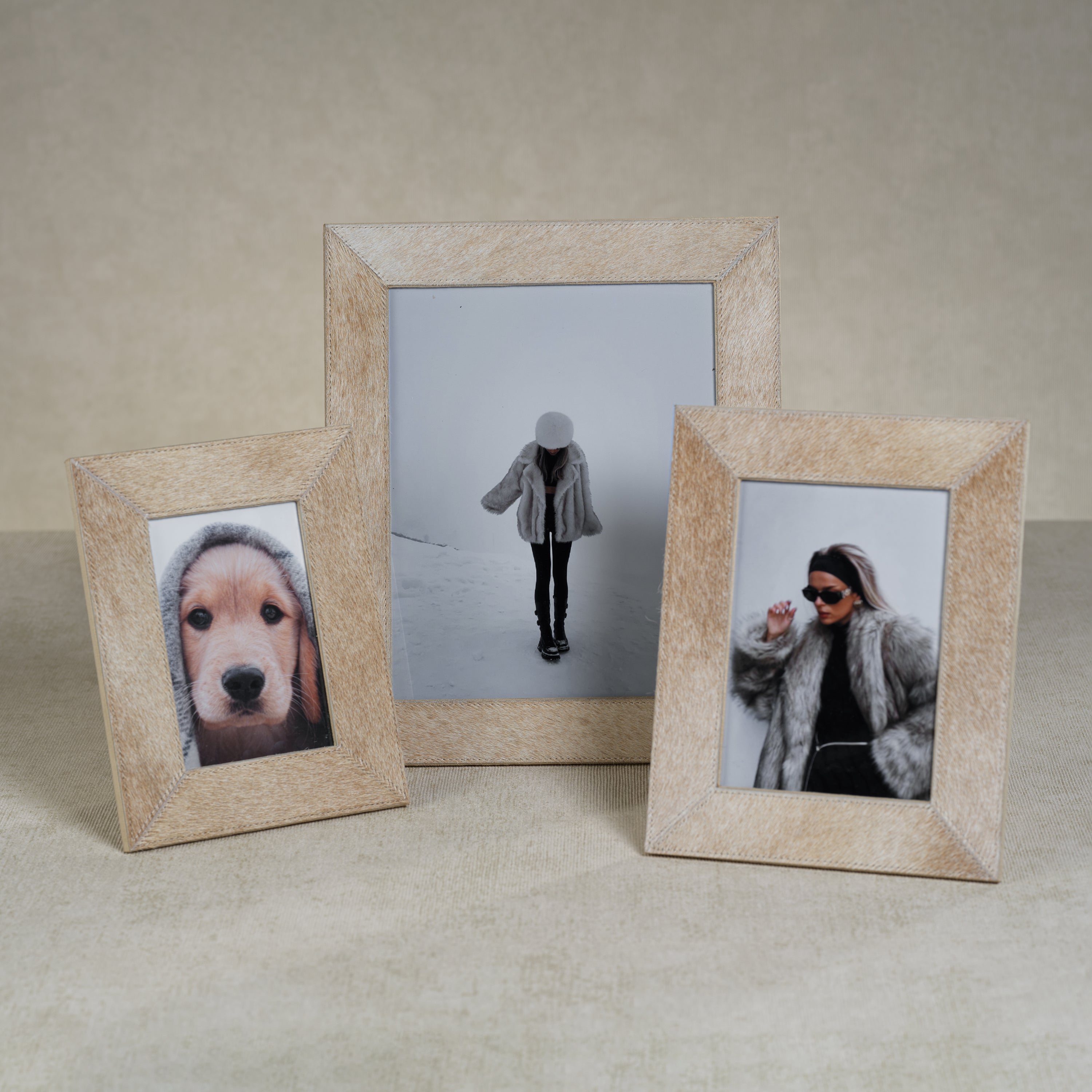 Image of Corviglia Hair On Hide Leather Photo Frame