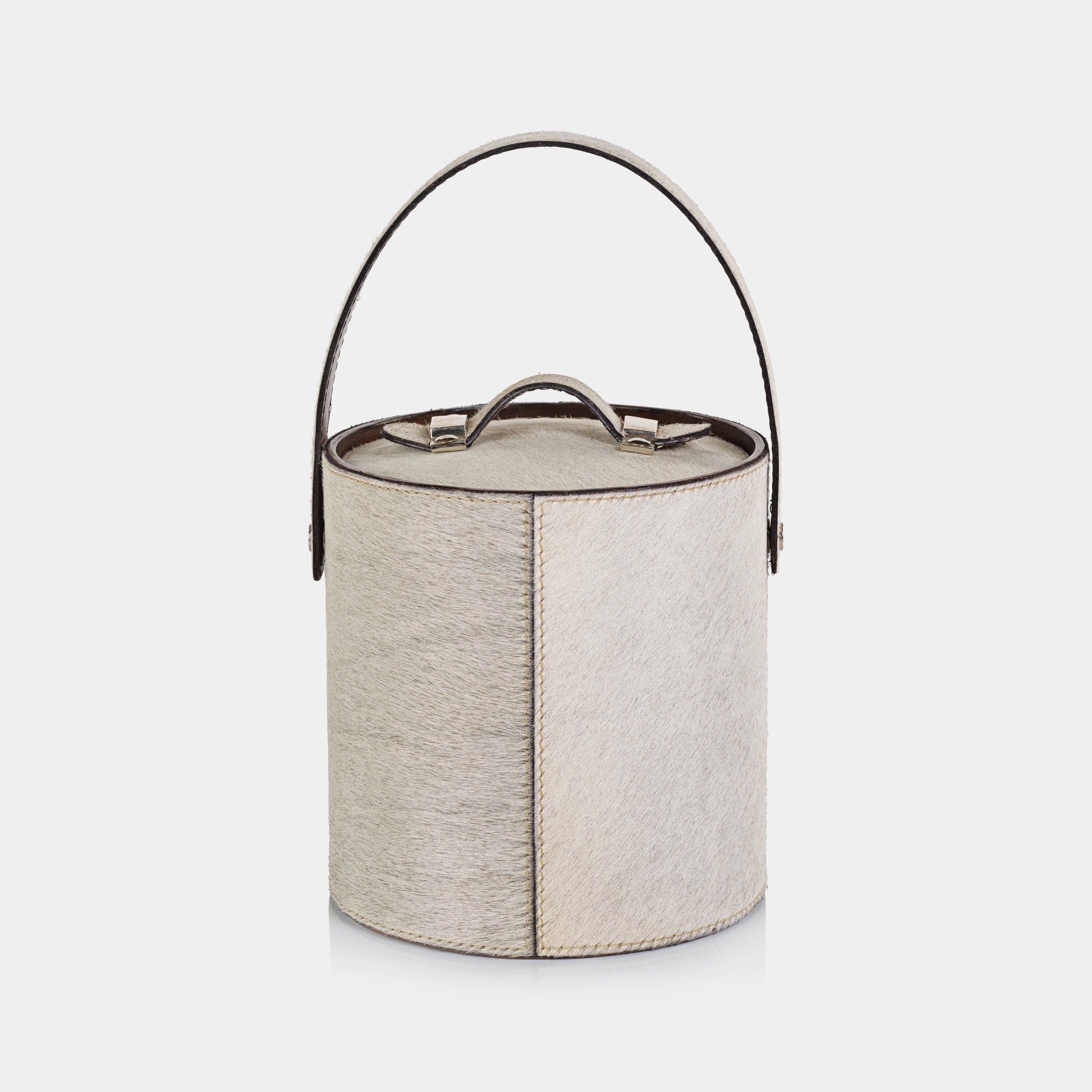 Image of St. Moritz Hair On Hide Leather Insulated Ice Bucket