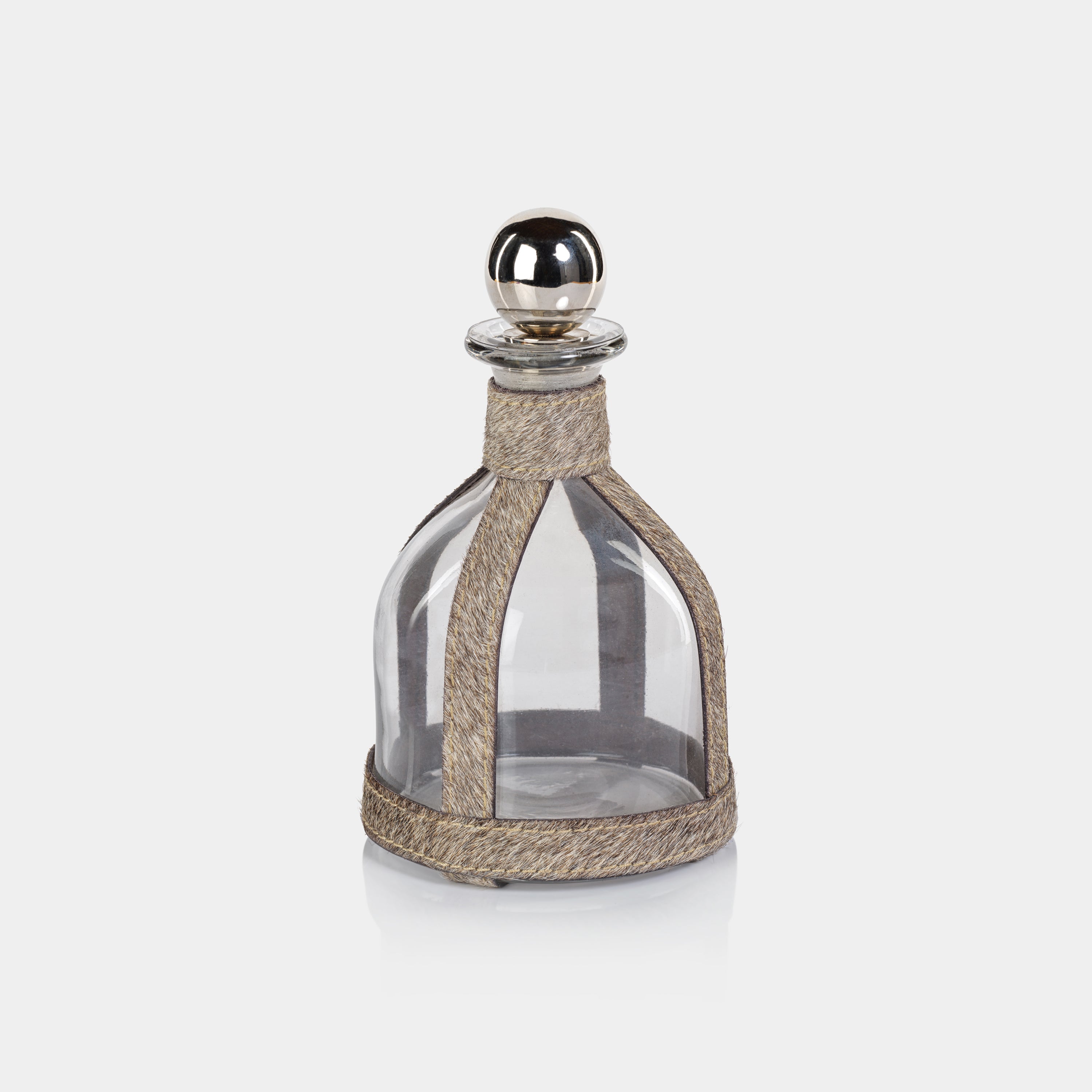 Image of St. Moritz Hair On Hide Leather Decanter with Stopper