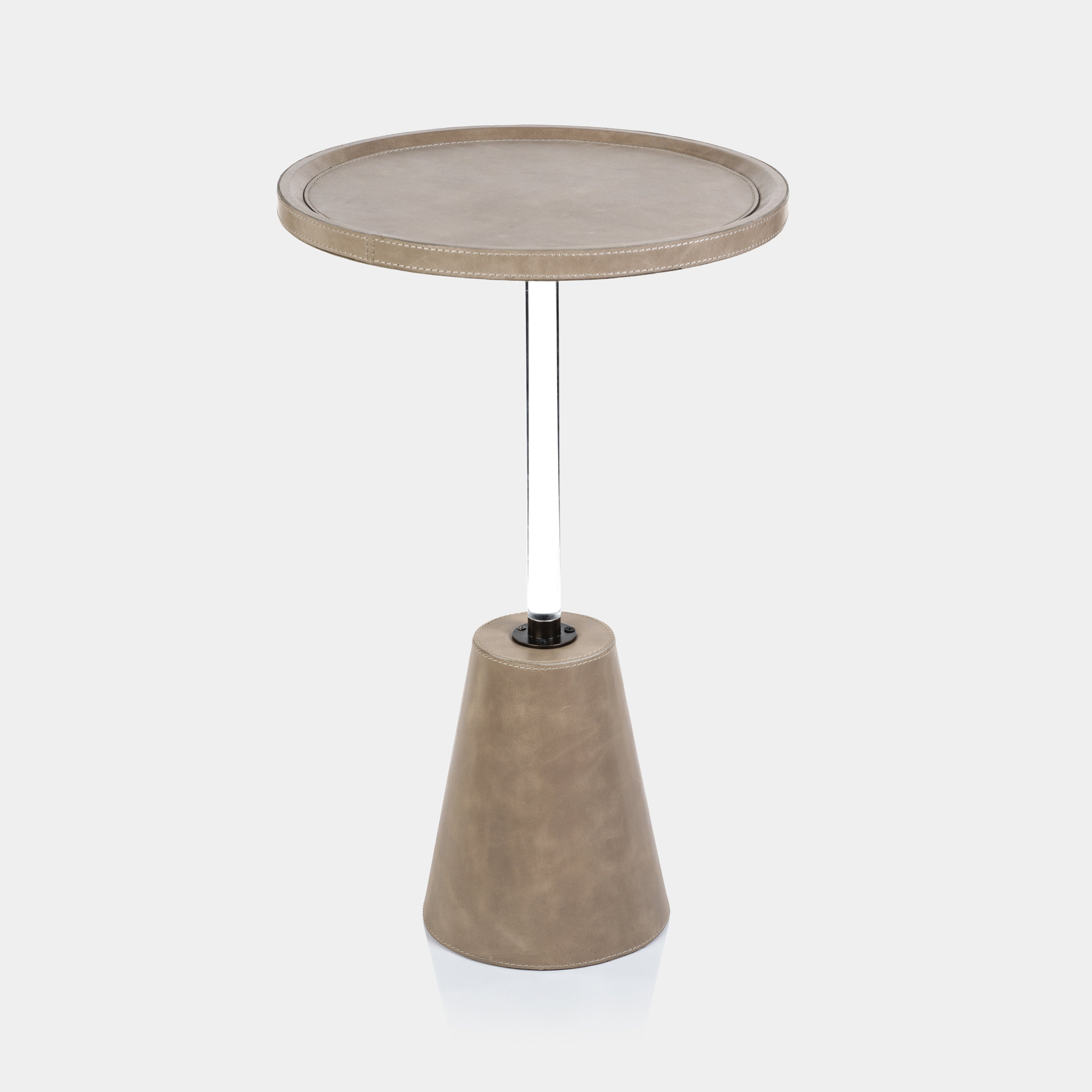 Image of Bellecôte Mink Leather Side Table