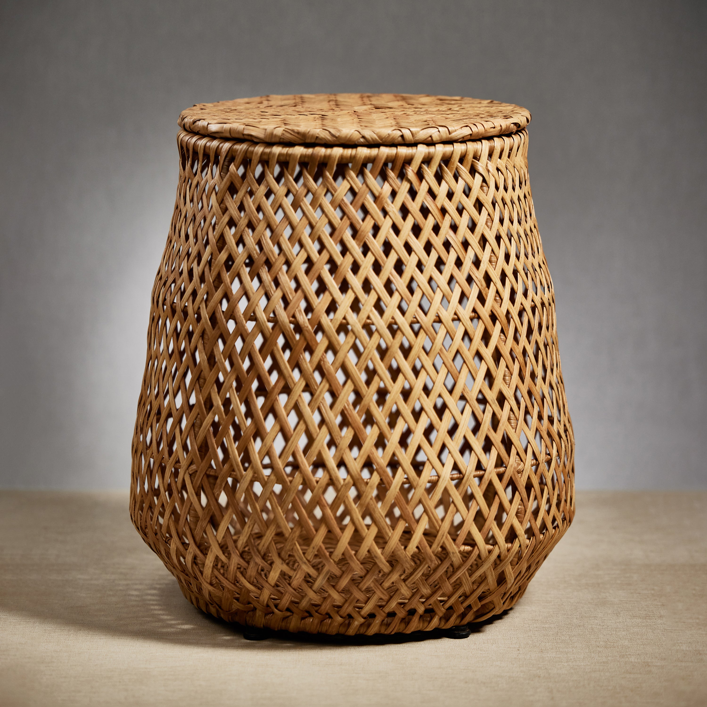 Image of Handcrafted Rattan Stool and Storage